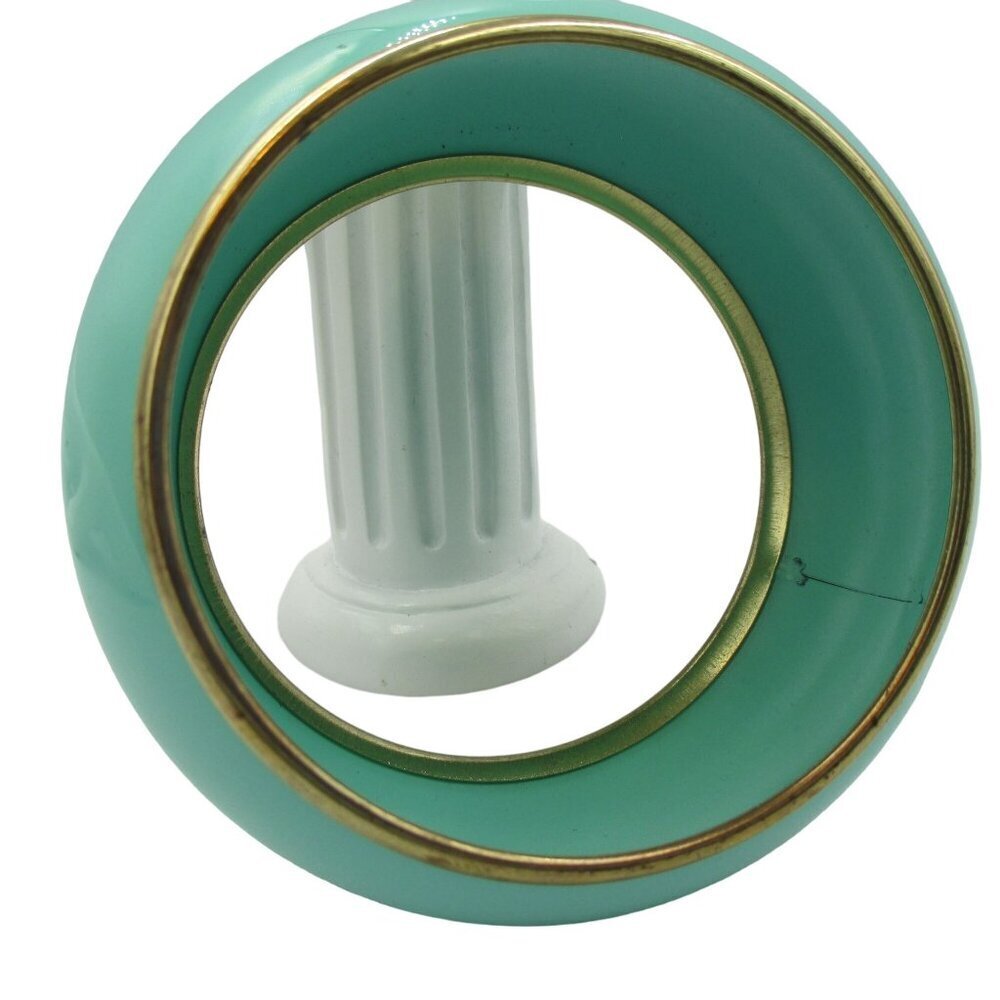 Vintage chunky Bangle Bracelet Turquoise Gold Metal Oversized 80's - Picture 3 of 3
